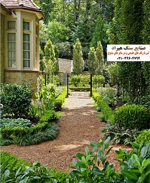 طرح های بکر و زیبای تزئین حیاط و باغچه با شن رنگی